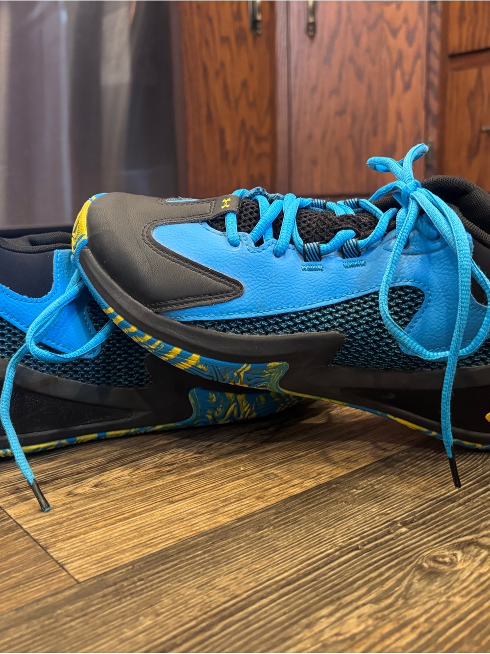 Under Armour curry Blue & Black Sneakers with Yellow Accent